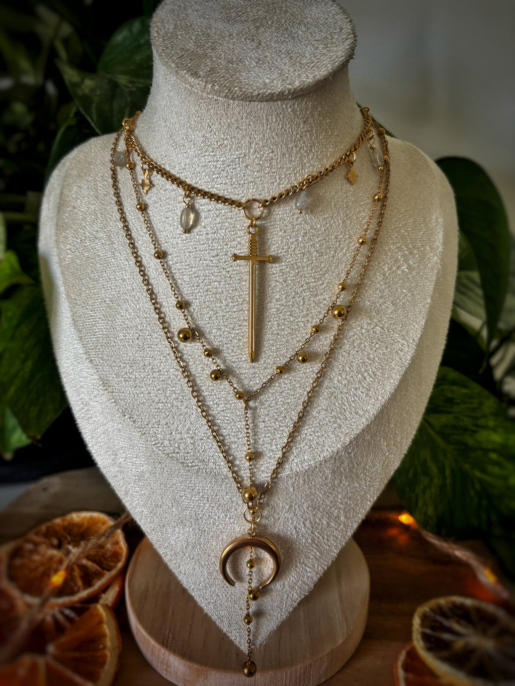 Trio de colliers épée - Labradorite
