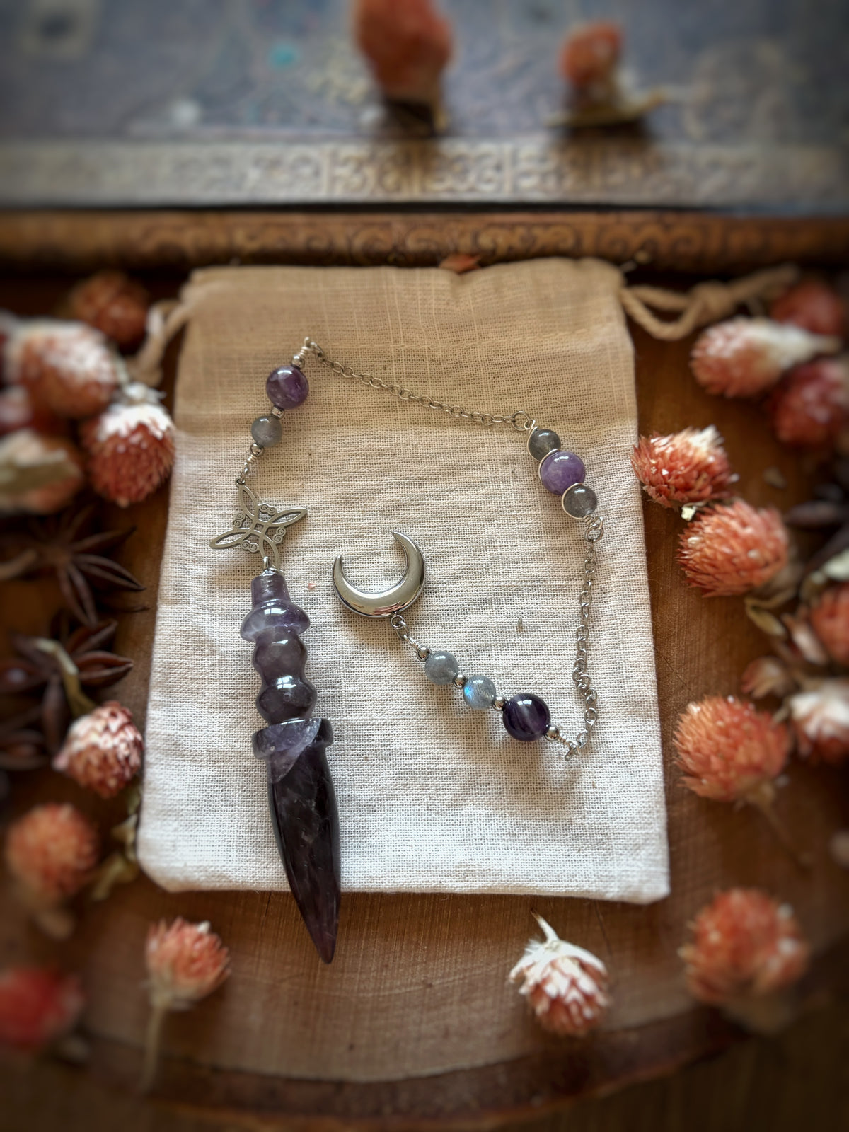 Pendule Améthyste - Labradorite