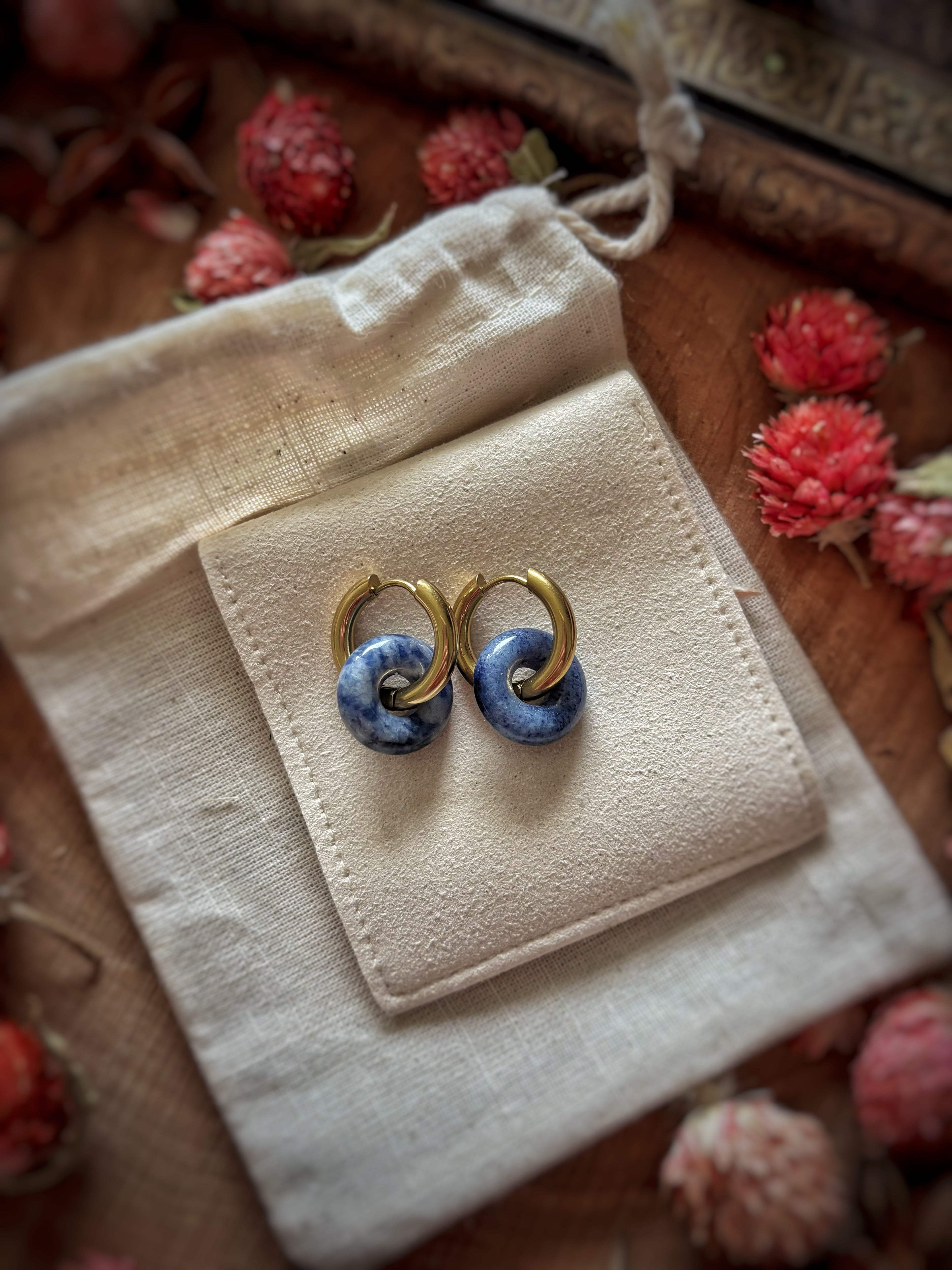 Boucles d’oreilles Sodalite