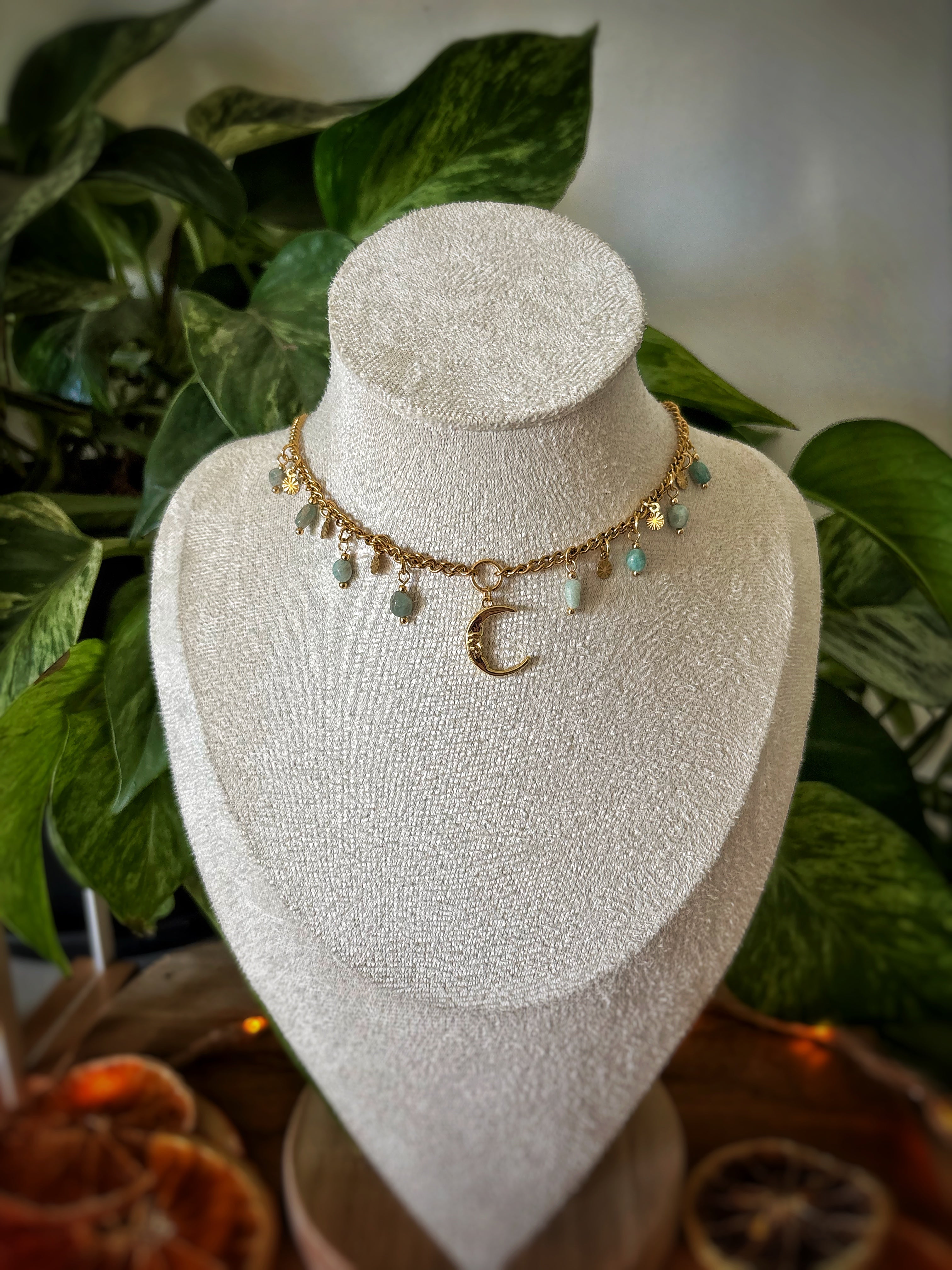 Choker lune – Amazonite
