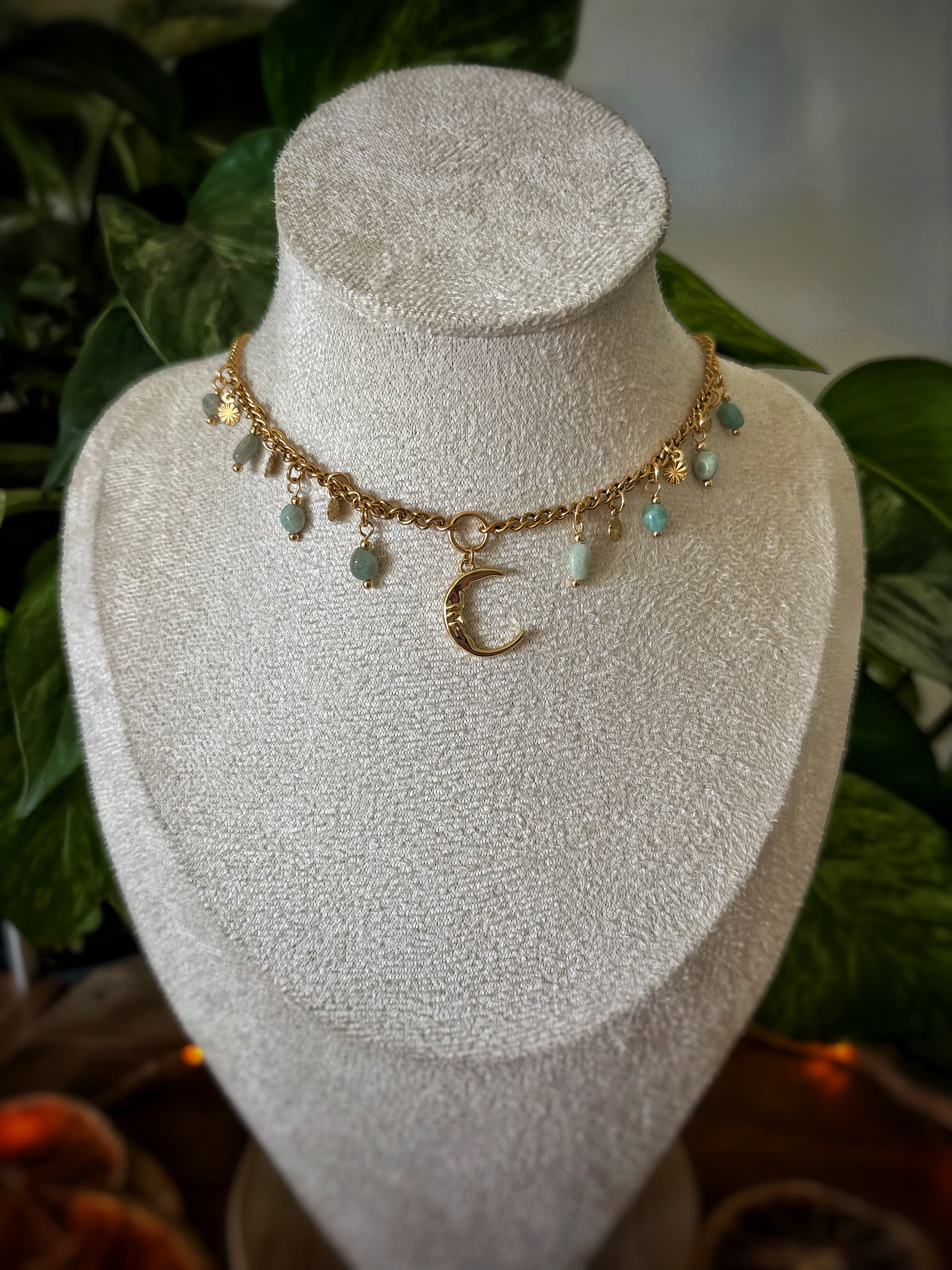 Choker lune – Amazonite
