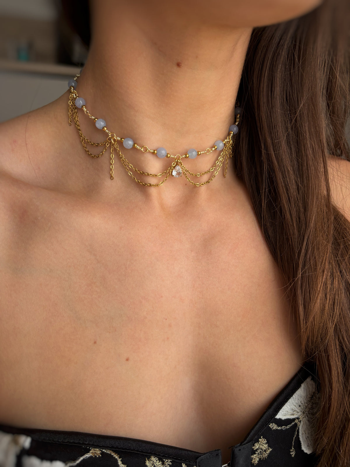 Collier Diya - Aigue-marine