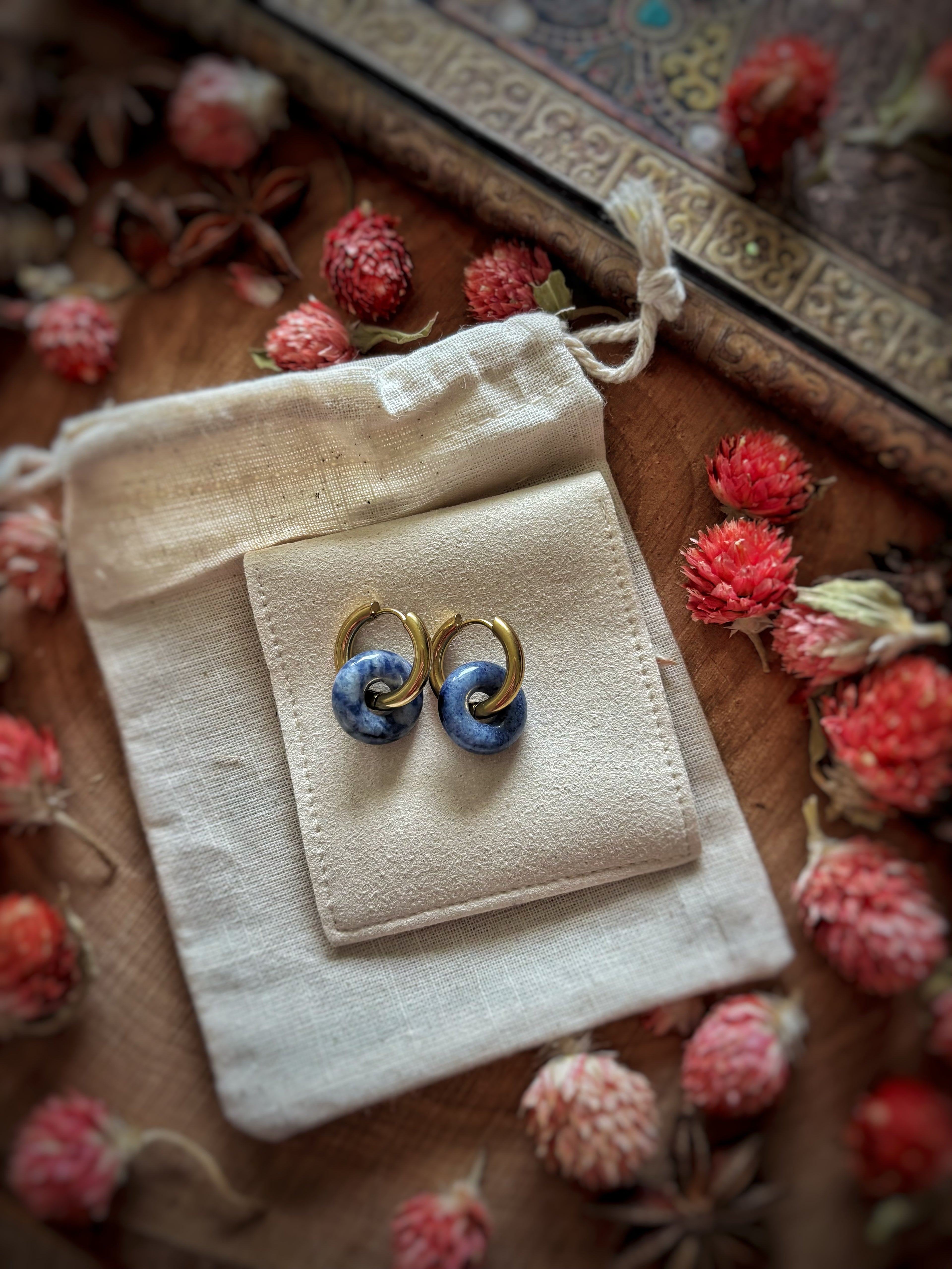 Boucles d’oreilles Sodalite